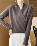 Loose And Soft V-Neck Wool Knit Cardigan