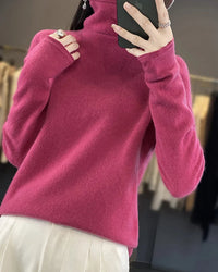 Seamless Merino Wool Turtleneck Sweater