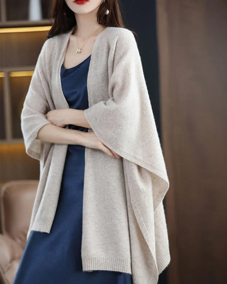 Plus-Size Wool Casual Cardigan Shawl