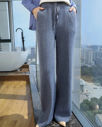 Cashmere Knit Wide Leg Pants