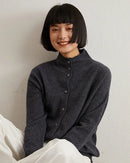 Cashmere & Wool Turtleneck Long-Sleeved Cardigan