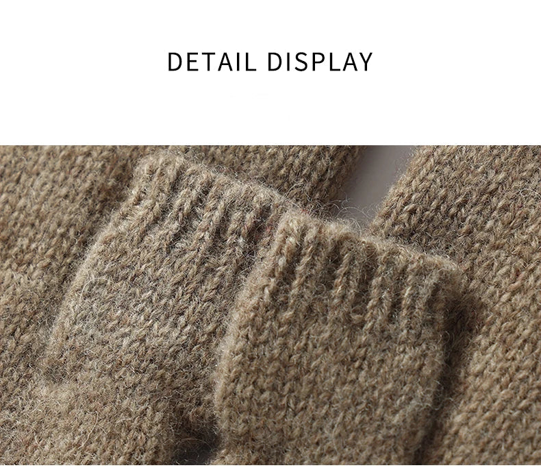 Wool Fingerless Thumb Hole Mittens