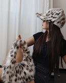 Leopard Faux Fur Baguette Shoulder Bag