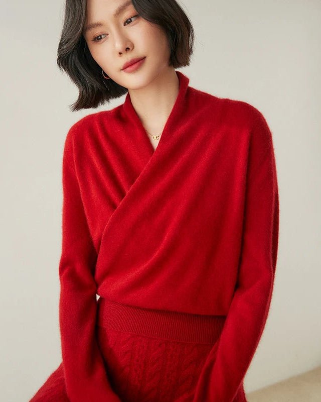 New Pure Cashmere V-Neck Knit Sweater