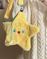 Star-Shaped Faux Fur Crossbody Bag