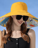100% Cotton Floral Double-Sided Wide-Brim Bucket Hat