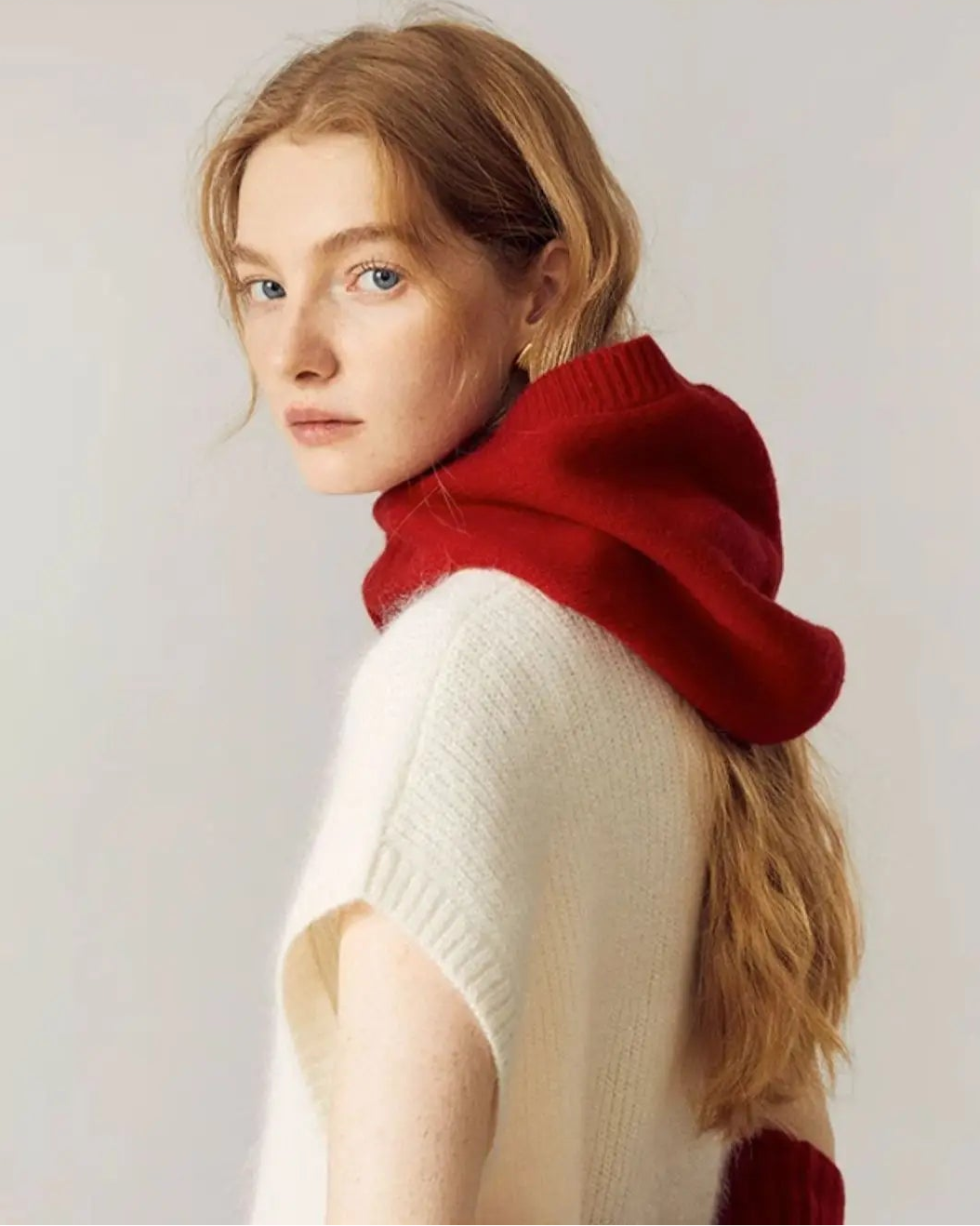Soft Wool Hooded Neck Warmer Beanie