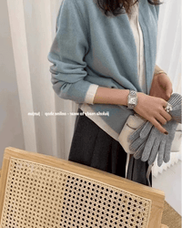 Cashmere Knitted Cardigan Faux Two-Piece Sweater