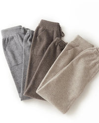 Merino Wool Solid Elastic Waist Knit Pencil Pants