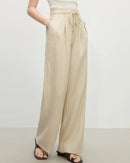 Linen Straight Elastic High Waist Pants