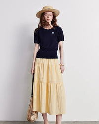 Layered A-Line Midi Cake Skirt