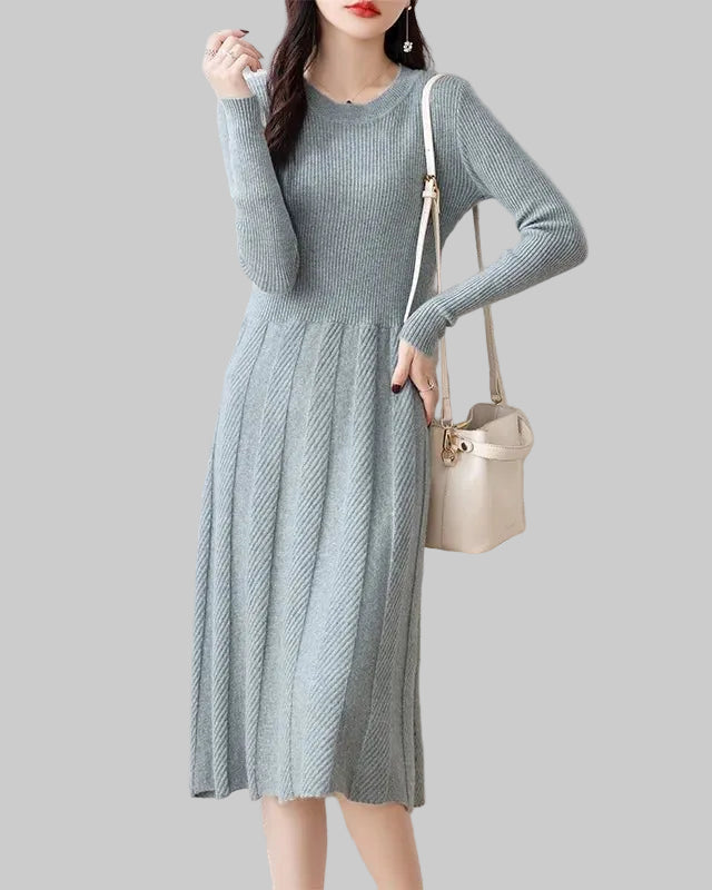 Merino Wool Knitted Sweater Dress