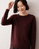 Crew Neck Long-Sleeved Cashmere Knit Sweater