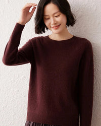 Crew Neck Long-Sleeved Cashmere Knit Sweater