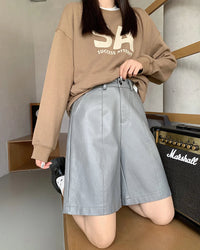 High-Waisted Wide-Leg Shorts