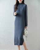 Merino Wool Turtleneck Midi Dress