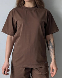 Loose Cotton Knit O-Neck Tee