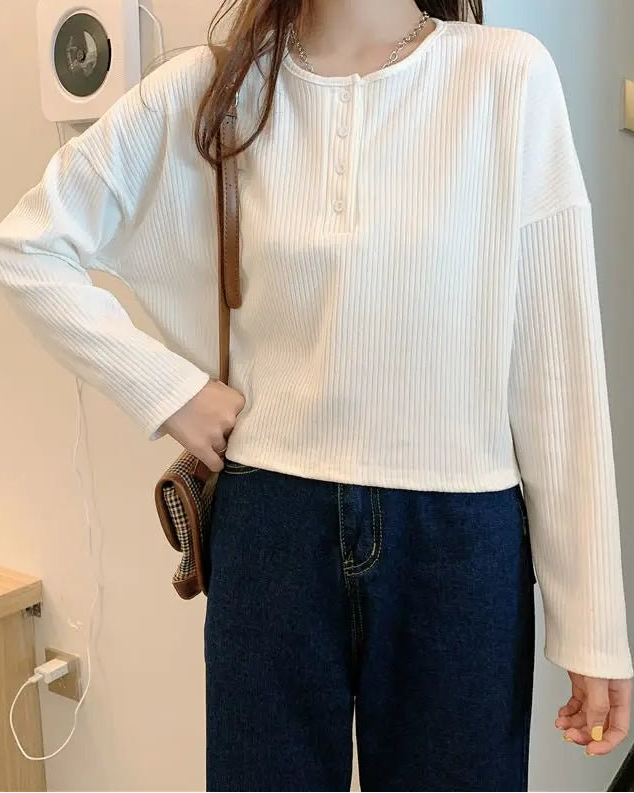 Button Design Long Sleeve Shirt