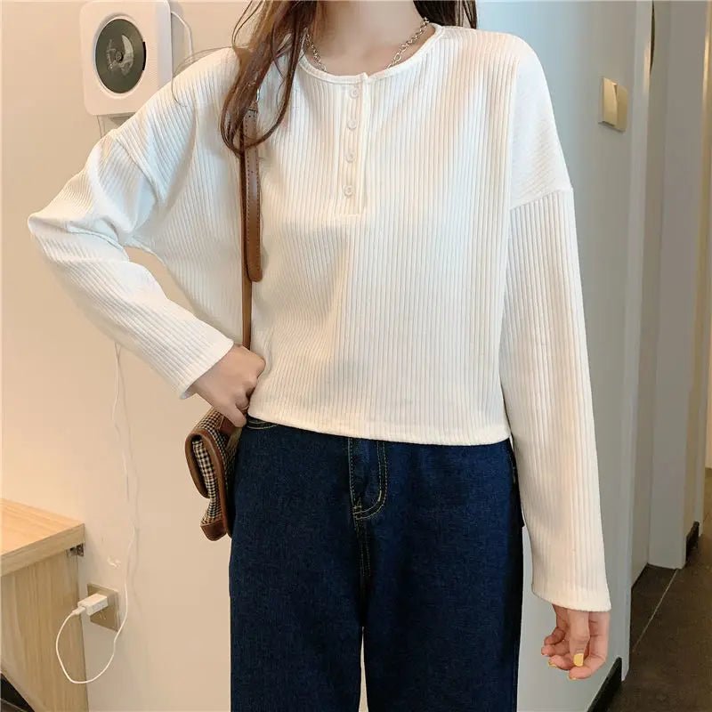 Button Design Long Sleeve Shirt