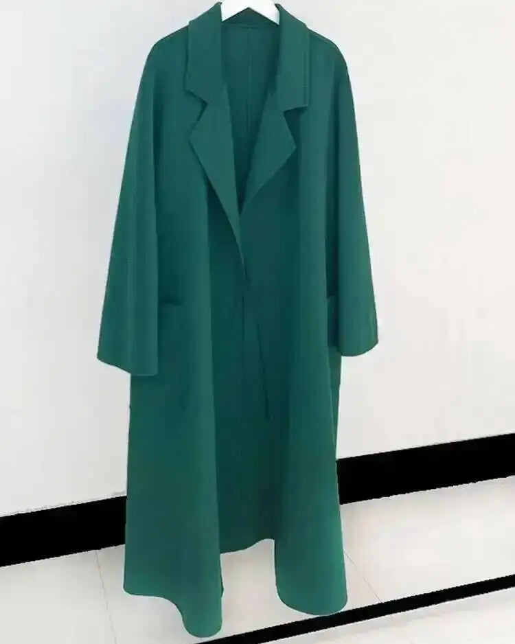 Belted Wool-Blend Wrap Coat