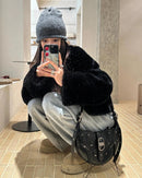 Stylish Leather Horn Crossbody Bag