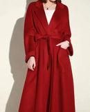 Belted Wool-Blend Wrap Coat