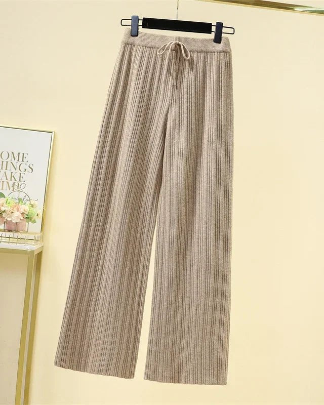 High-Waist Thicken Wide Leg Pants