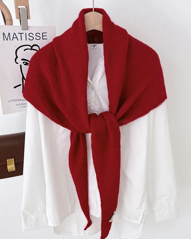 Textured Triangle Knit Scarf