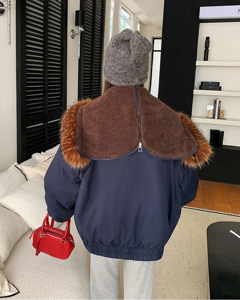 Relaxed Hooded Toggle Winter Jacket