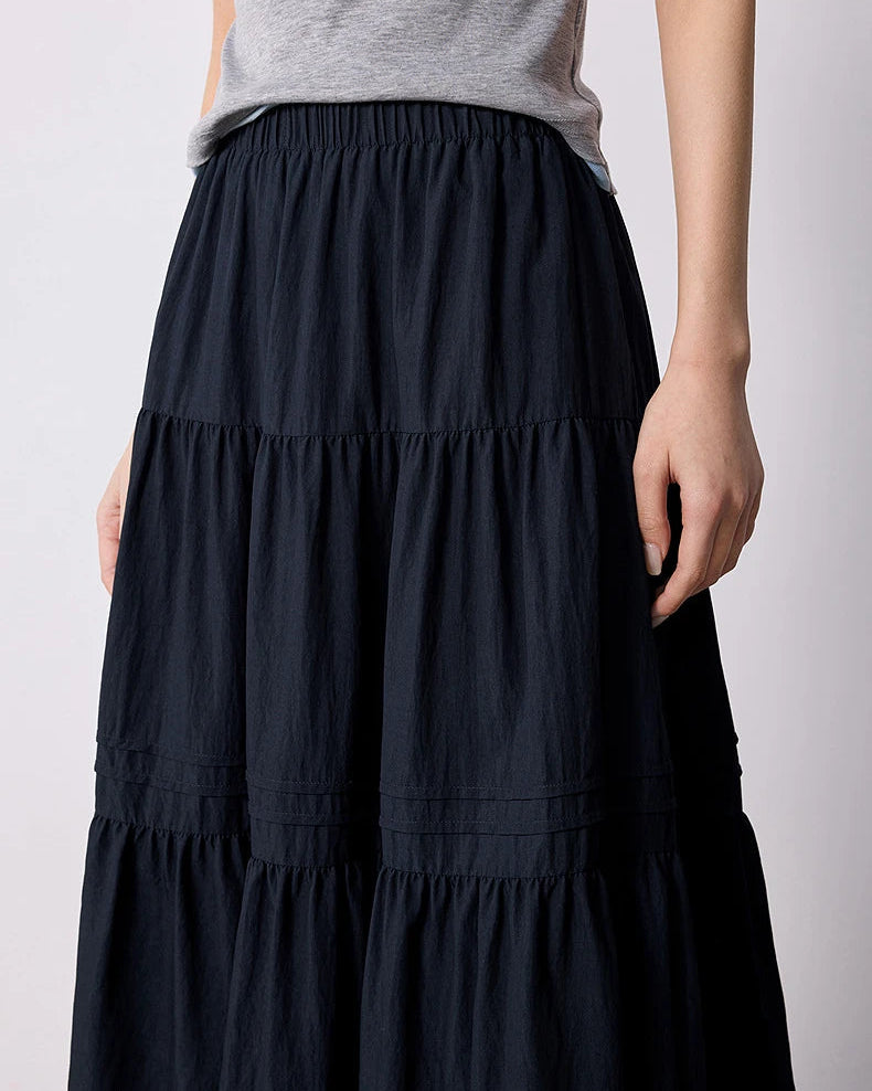 Layered A-Line Midi Cake Skirt