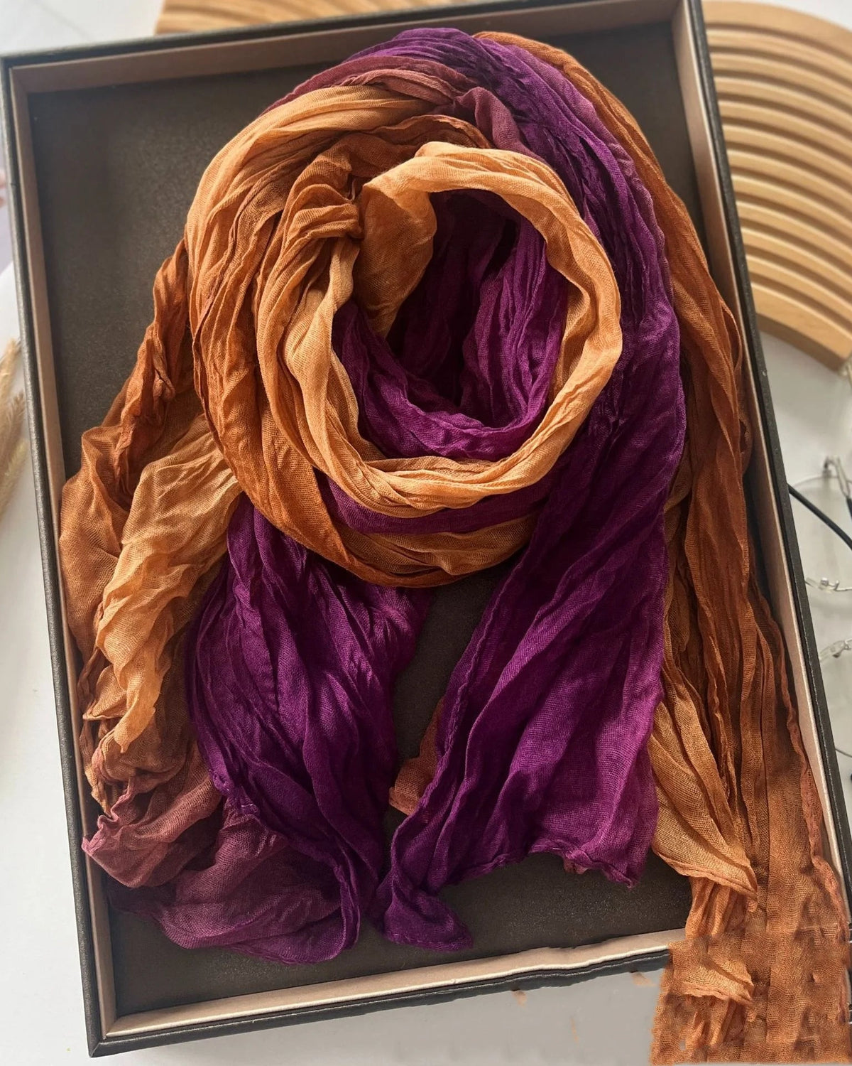 Pleated Long Scarf Shawl