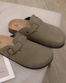 Suede Platform Cork Insole Slippers