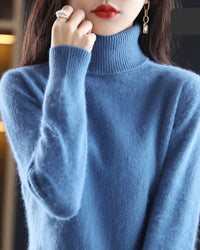 Plush Mink Cashmere Turtleneck Sweater