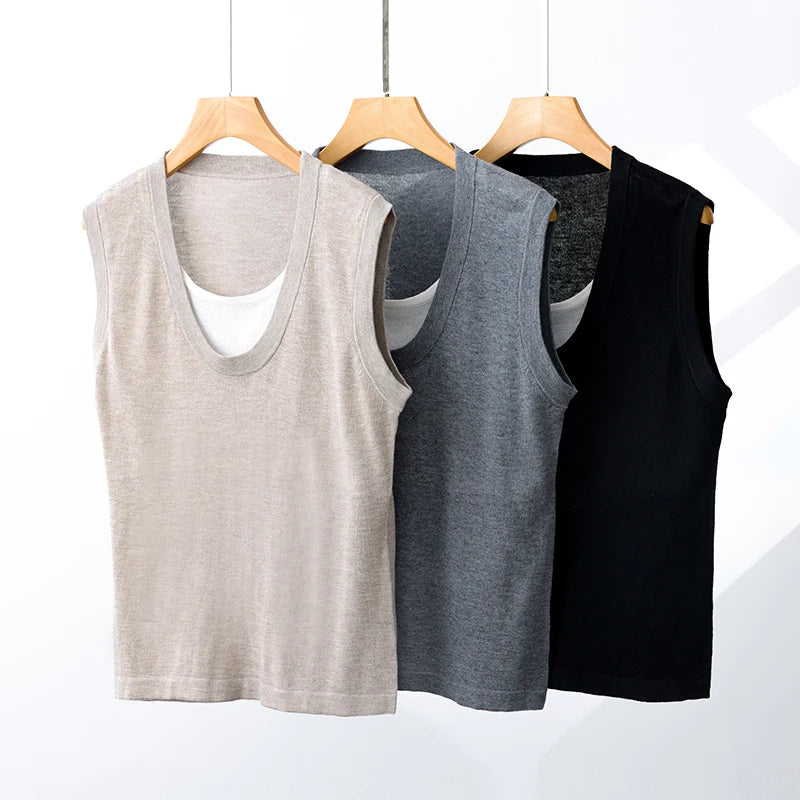 Wool-Blend Crew-Neck Knitted Vest