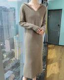 Mink Cashmere Relaxed Hooded Longline Dress