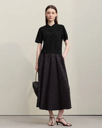 Button-Down Collar Openwork Shirt