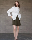 Retro Single-Breasted Collar Loose Shirt