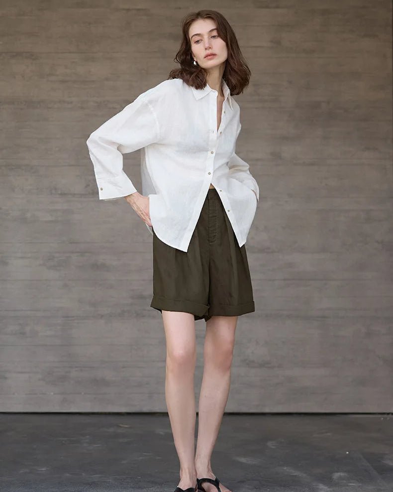 Retro Single-Breasted Collar Loose Shirt