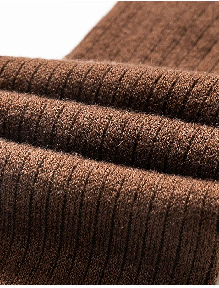 Wool Blend Ribbed Knee-High Socks