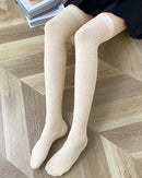 Ribbed Knit Wool Over-Knee Stockings