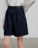Wide-Leg Denim Shorts