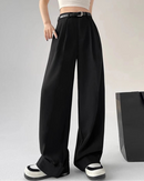 High Waist Wide-Leg Trousers with Belt