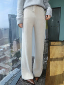 Cashmere Knit Wide Leg Pants