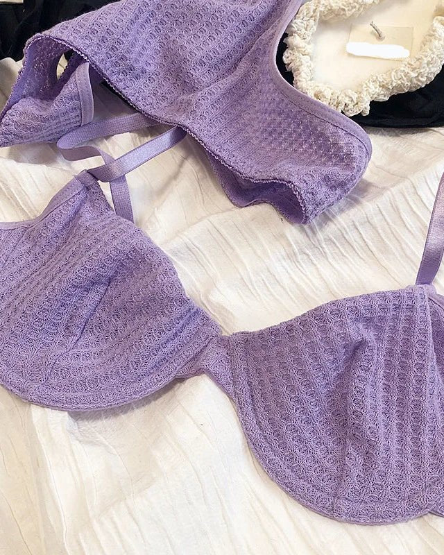 Sexy Ultra-Thin Breathable French Push-Up Bra Set