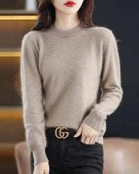 Mink Cashmere Crew Neck Knitted Sweater