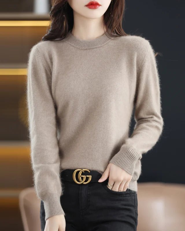 Mink Cashmere Crew Neck Knitted Sweater