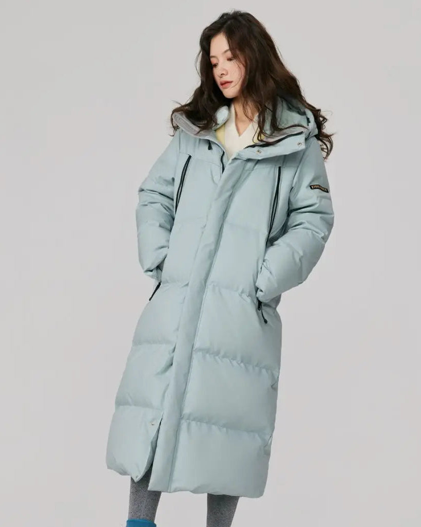 Longline Hooded Duck Down Coat