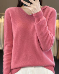 Soft Wool Knit Hooded Pullover Sweater
