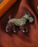 Exquisite Baroque-Style Puppy Brooch