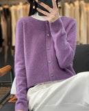 Pure Wool O-Neck Cardigan